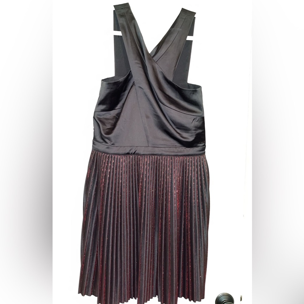 NWT Armani Exchange party dress metallic red and black satin size 8